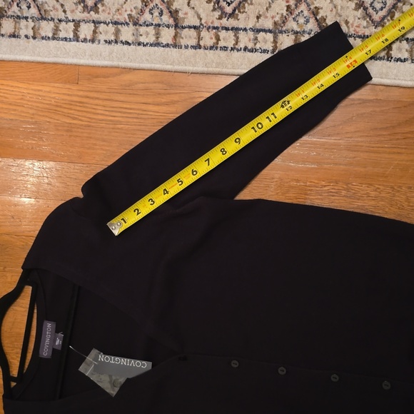 COVINGTON BRAND WOMEN'S BLACK FRONT BUTTON CARDIGAN V-NECK SWEATER SIZE LARGE - Picture 14 of 15